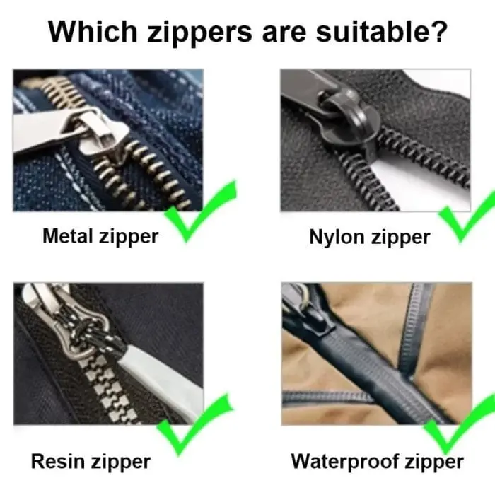 Different sizes of Fix Zipper