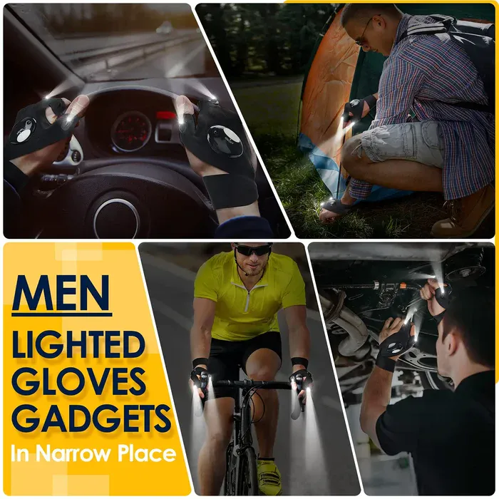 Person using LED Flashlight Gloves