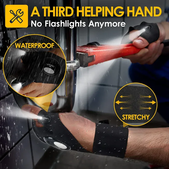 LED Flashlight Gloves in Use
